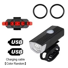 USB Rechargeable LED Bicycle Headlight Bike Front Rear Lamp Cycling NEW