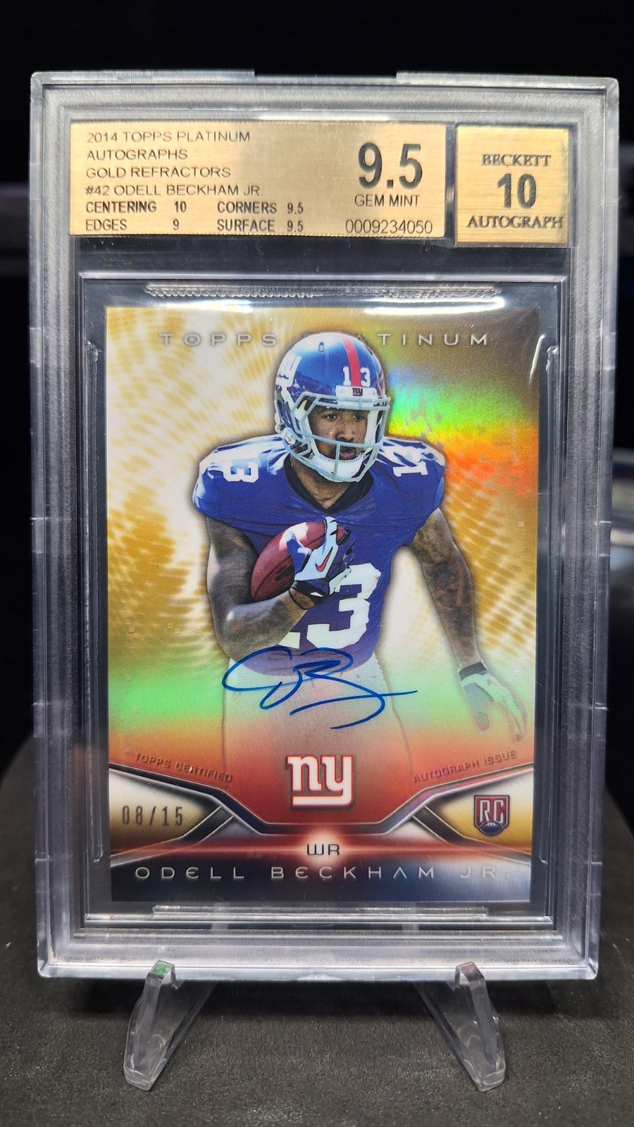Odell Beckham Jr. Topps Platinum Rookie Autograph #42 Gold Refractor