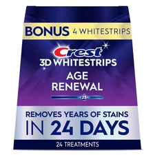 3D Whitestrips Age Renewal Teeth Whitening Kit - 24 Treatments for a Bright Smil