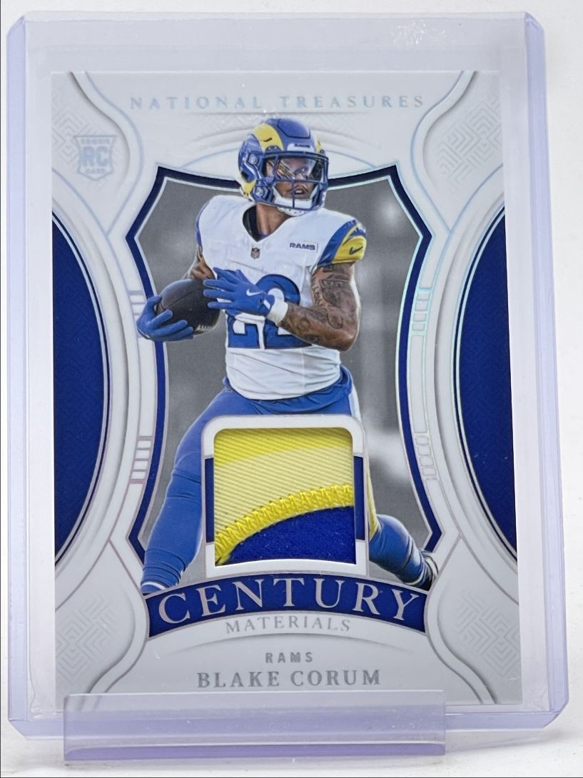 Blake Corum Panini National Treasures Framed Fabrics #BCM Holo Silver