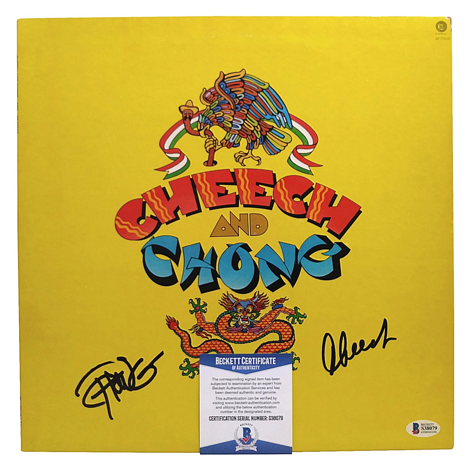 Cheech chong signed vinyl record album exact proof beckett comedy memorabilia