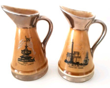 2 Small Wade Ireland Pitcher Trafalgar & Square Picadilly Circus Lusterware 3"