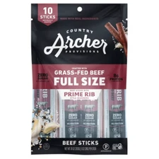 Country Archer Jerky Co. Prime Rib Beef Sticks - 10oz/10ct