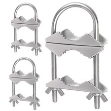 Double Antenna Mast Clamp 3 Sets Antenna Mast to Mast Clamp V Jaw Block with...