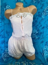 NWT Vintage Victoria  s Secret Gold Label PINK Lace Button Up Romper Teddy P XS