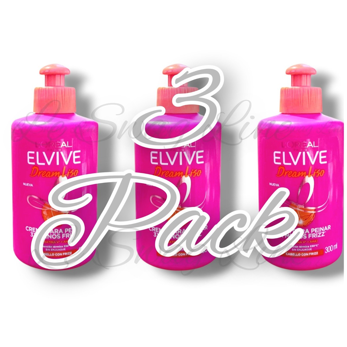 3 Pack L'Oreal Elvive Dream Liso Crema Para Peinar Anti Frizz