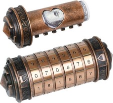VIGIamy Cryptex Da Vinci Code Numeric Puzzle Box,Metal Money  Jewelry Puzzle Bo