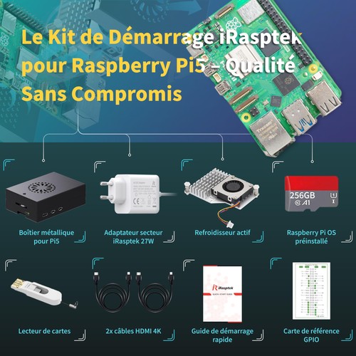 Raspberry Pi 5 Kit de démarrage 16Go - Édition OS-Bookworm de 256Go préinstal... - Photo 7/9