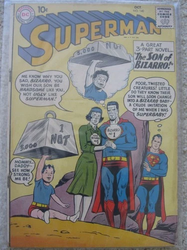 SUPERMAN #140 DC COMICS 1960 SILVER AGE Vintage COMIC BOOK 1st printing RARE 10¢
