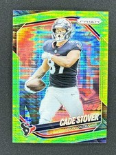 2025 Panini Prizm - Cade Stover #101 Neon Green Pulsar Prizm (RC) Texans
