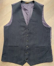 Men’s Waistcoat,  Skopes Brand, Size 38R, Grey Front Maroon Grey Back 