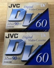2 JVC Mini Digital Video Cassettes DVM60ME 60 Min. LP Mode 90 Min. SEALED 