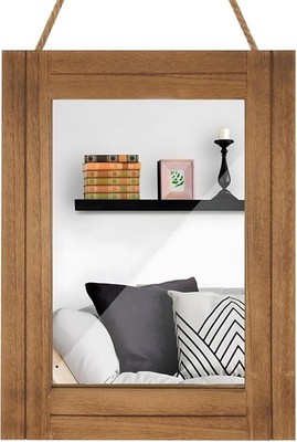Handcrafted Distressed White Rectangle Mirror 12x16 - Charming Home Decor Accent