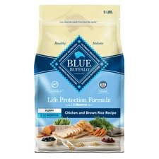 Blue Buffalo Life Protection Formula Puppy Dry Dog Food Chicken Brown Rice, 5 lb