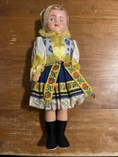 Vtg. 12” 1950s/60s Polish/Czech Folk Souvenir Doll - Traditional Kroj Costume