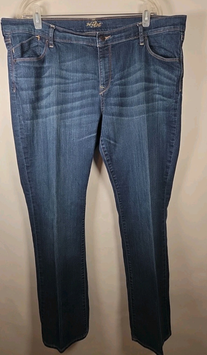 Old Navy Womens The Flirt Size 18 Long Blue Stretch Denim Mi