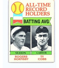 1979 Topps All-Time Record Holders Ty Cobb / Rogers Hornsby #414