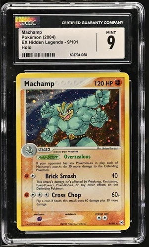 CGC 9 Machamp 2004 EX Hidden Legends #9/101 Holo Pokémon