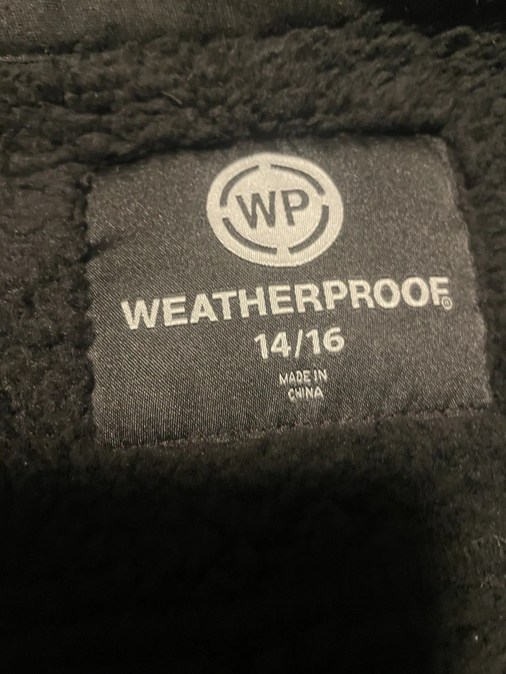 Chaqueta de franela impermeable roja y negra con forro de lana 14/16 pulgadas para niños Foto 4 de 4