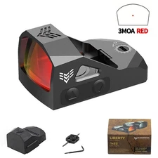 Swampfox Liberty Micro Reflex 1x22mm Red Dot 3 MOA  Dot Sight For RMR Footprint
