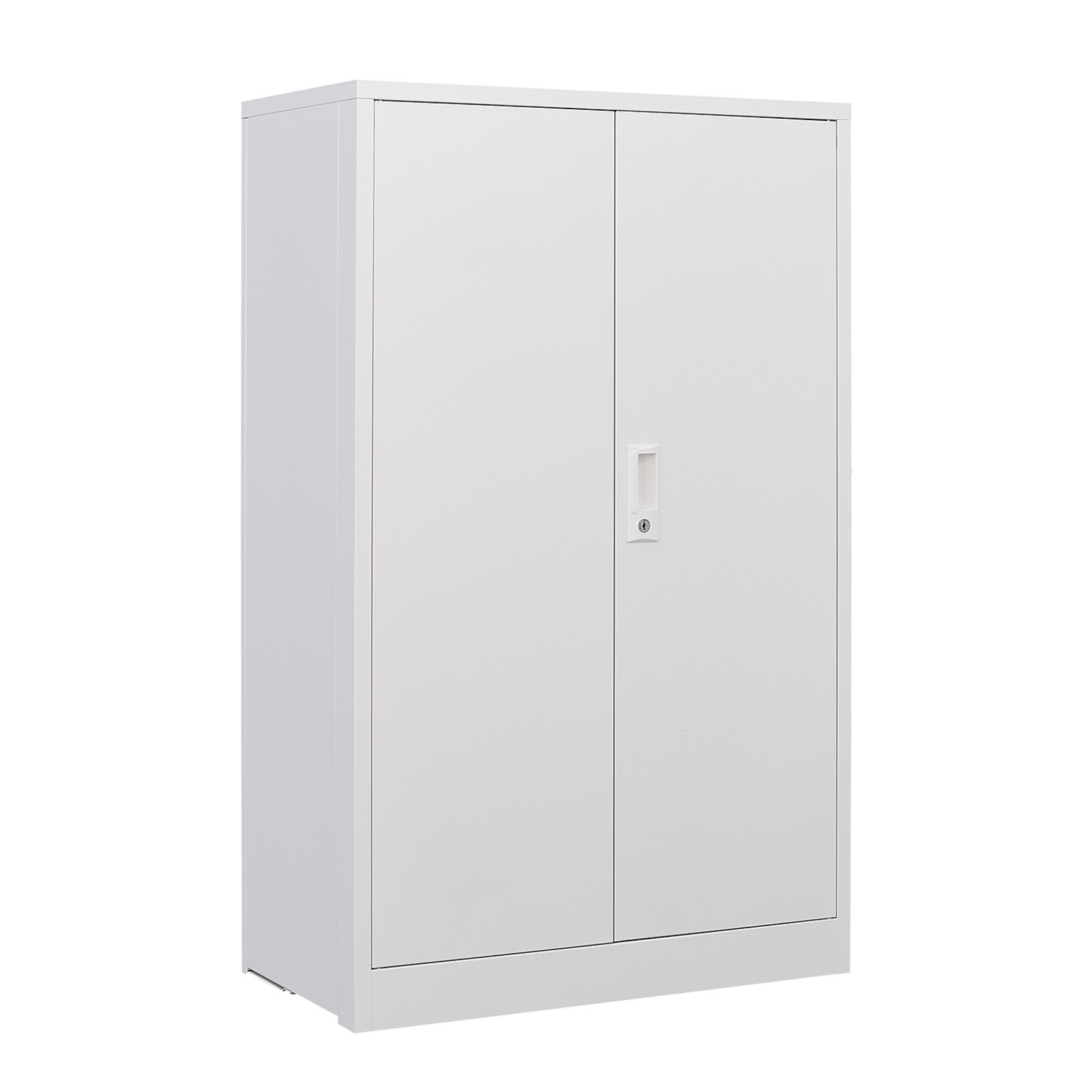 Metal Storage Cabinet with Locking Doors, Adjustable Shelf, Fits Folding Filing