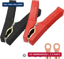 2Pcs Insulated Alligator Clips 100A-500A Electrical Heavy Duty Alligator Clamps,