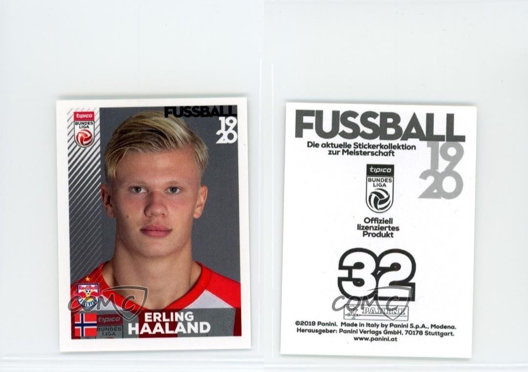 2019 Panini Fussball Austrian Bundesliga Album Stickers Erling Haaland Rookie RC view 3