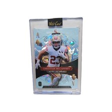 Christian McCaffrey 1/2 Silver Holofoil 2026 Wild Card 5 Card Draw Black Tie
