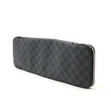 LOUIS VUITTON Damier Graphite Etui 5 Cravat Necktie Case N41136 LV Auth 96758V