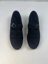 Easy Spirit Women's Size 10 Fisherman Black Suede Closed Toe  Buckle Shoes