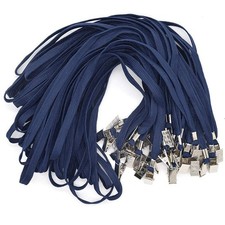 Cotton Lanyards 50 Pcs 32-inch Flat Braid Neck Lanyard with Bulldog Clip