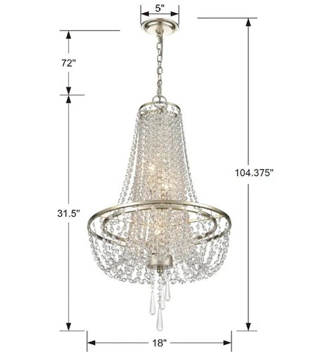 Crystorama Arcadia 18"W Antique Silver Crystal Chandelier - Picture 8 of 8