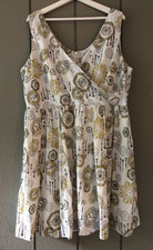 Bea & Dot for Modcloth Womens Clock Gears Fit Flare Pleated Teacher Dress Sz 2X