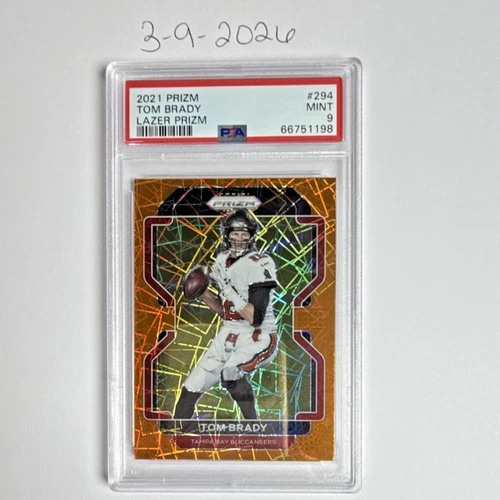 2021 Panini Prizm Tom Brady Laser Prizm #294 PSA 9 Buccaneers GOAT