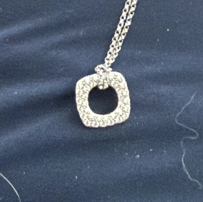 Tiffany & Co. Italy 18k Gold Diamond Cushion Pendant (necklace NOT INCLUDED) - Image 1 of 3