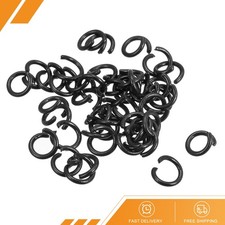 200Pack Open Jump Rings 10mm Colorful O-ring Connectors for DIY Crafts Black