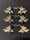3 Vintage White And Gold French Leaf Drawer Pull 3” Center To Center Spacing — photo 2