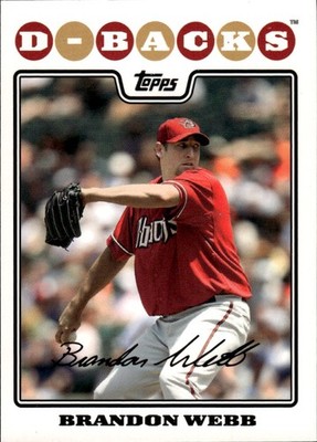2008 Topps #140 Brandon Webb Gold #/2008