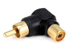 Monoprice RCA Plug to RCA Jack Adapter, Gold Plated Right Angle 