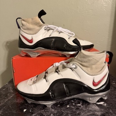 Nike Lebron IV Menace III Football Cleats Size 10 Chrome White Black FV8044-100