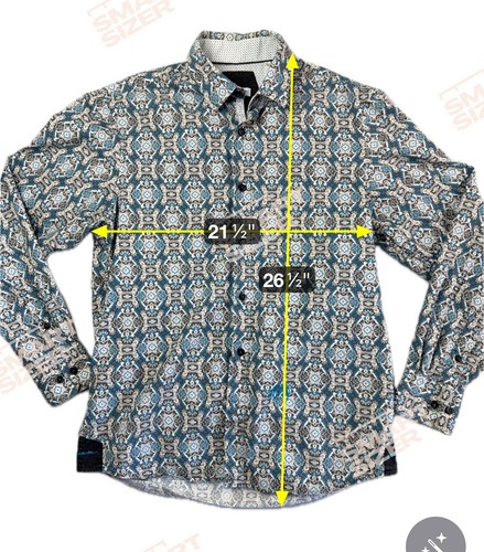 John Lennon Men’s Button Up Shirt Size Med Long Sleeve Flip Cuff Paisley Unique - Picture 3 of 10