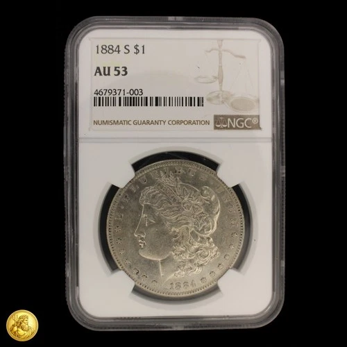 1884-S Morgan Silver Dollar NGC AU53 -E442
