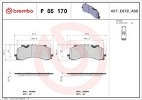 Bremsbelagsatz Scheibenbremse Prime Brembo P 85 170 FüR Audi Vw 4N8 A8 4N2 Q7 A6