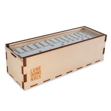 Deluxe Modern Domino Set Double Six, with Jumbo Sized Tournament Dominoes Bla...