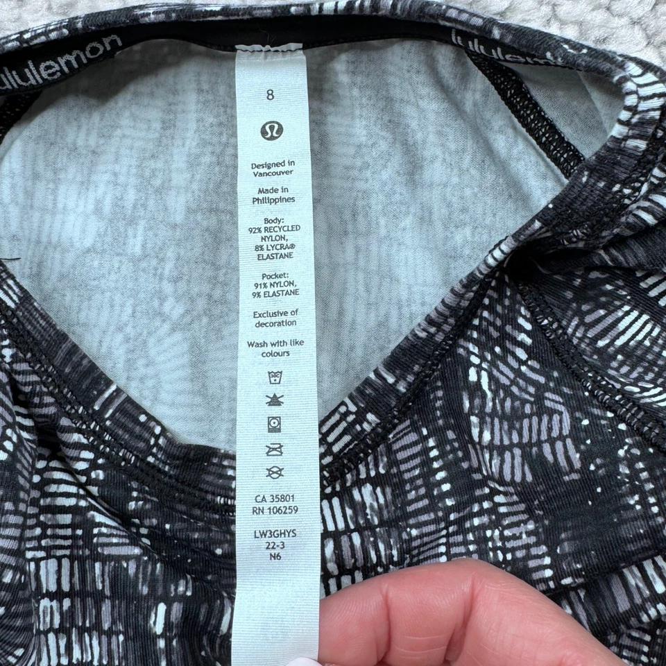 Camisa Lululemon It's Rulu Run Manga Larga Estampado Negro Blanco Mujer 8 Foto 3 de 4