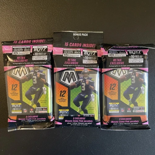 2021 PANINI MOSAIC FOOTBALL VALUE CELLO BONUS FAT PACK LOT OF 3 