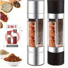 2 in 1 Pepper and Salt Grinder Set Mill Adjustable Stainless Steel Shaker Coarse