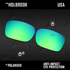 iROX Polarized Replacement Lenses for-Oakley Holbrook OO9102  - Emerald Green