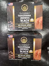 2 ETERNAL GOURMET GANODERMA REISHI BLACK 2 IN 1 COFFEE NO SUGAR ADDED 12/2026