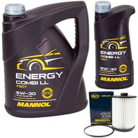 MotoröL Set Mannol Energy Combi LL 5W-30 6 Liter + ÖLfilter FüR Skoda Superb VW